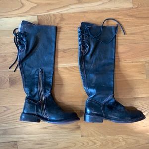 Black knee high boots